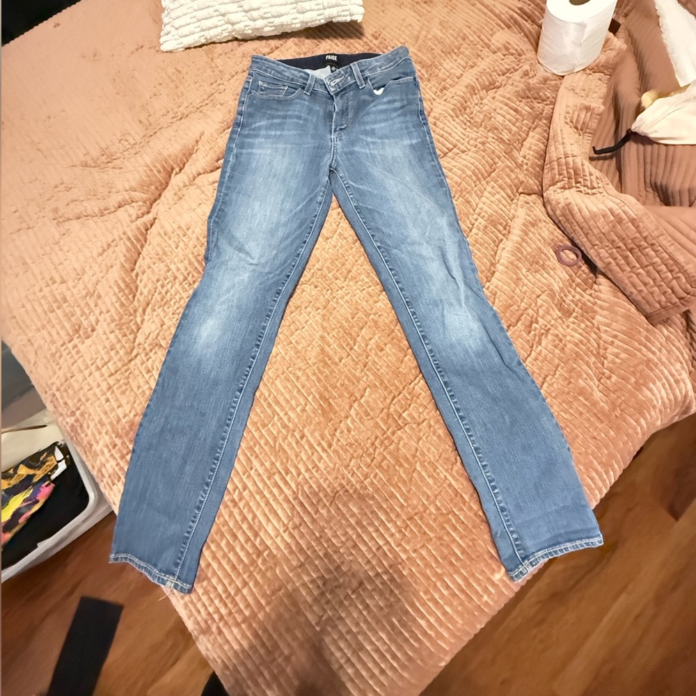 PAIGE Women's Light Blue Skinny Jeans